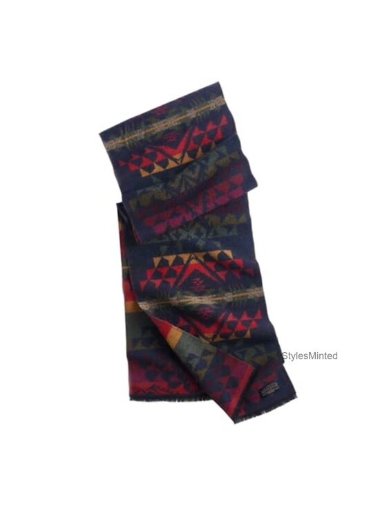 Other - 100% Pure Wool Italian Sawtooth Buck Scarf 76x12 Eyelash Fringe